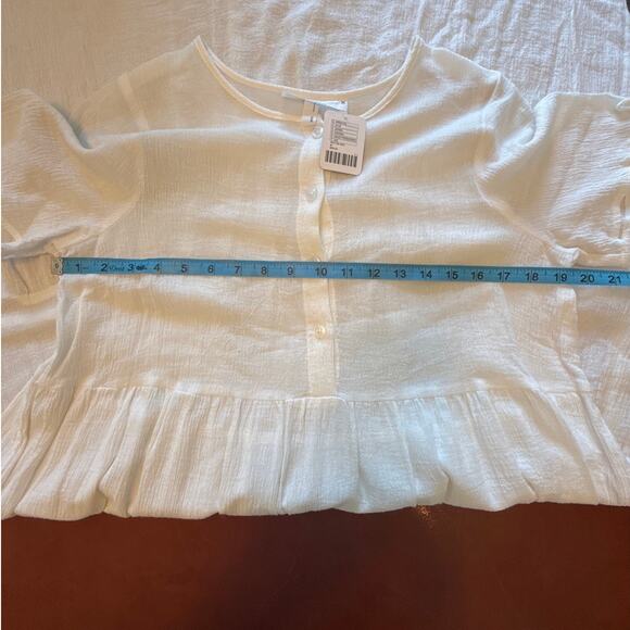 Urban Outfitters Urban Renewal White Gauzy Tiered Cotton Dress M NWT - Picture 5 of 7